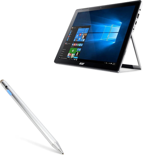 BoxWave AccuPoint Active Stylus Pen for Acer Switch Alpha 12 (SA5-271) - Metallic Silver Electronic Stylus