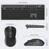 MARVO Wireless Keyboard and Mouse Combo, 2.4G Ergonomic Computer Keyboard with Phone Tablet Holder, Silent Mouse (Grey)
