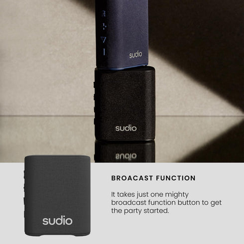 Sudio S2 Bluetooth Speaker, Loud Sound, Deeper Bass, IPX5 Waterproof, Portable Wireless Compact Speaker