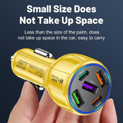 5-Port 75W USB C Car Charger, PD30W & QC3.0 Fast Charging Cigarette Lighter USB Charger Adapter for