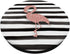 Pink Flamingo on White Black Stripe Pattern PopSockets PopGrip: Swappable Grip for Phones & Tablets
