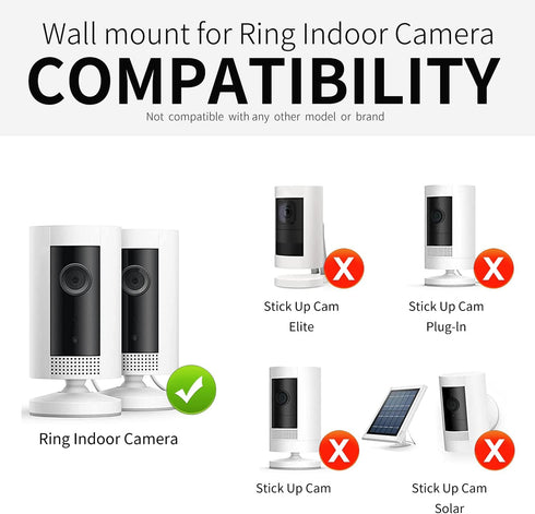 Strong Adhesive Wall Mount for Ring Indoor Cam(2nd Gen and 1st Gen),Two Ways Easy Installation, No Drilling or Screw Secured Fixed (Ring Indoor Cam is not Included)