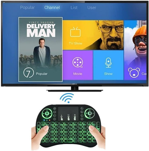 Backlit Mini Wireless Keyboard, Air Mouse Portable with Touchpad for PC, TV Box, Xbox