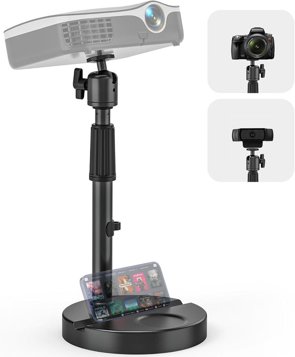 Desktop Projector Stand Table, 11" - 17.7" Extendable Height Stand with Heavy-duty