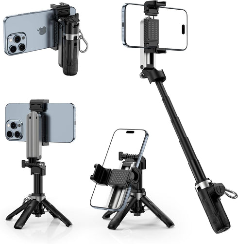 CloudValley PocketFlex Mini Tripod with Zoom Control, 3-in-1 Pocket Size Phone Holder Selfie