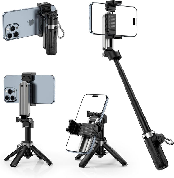 CloudValley PocketFlex Mini Tripod with Zoom Control, 3-in-1 Pocket Size Phone Holder Selfie