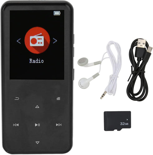 Vikye MP3 BT5.0 16GB 2.4 Inch MP3 Player, Music Player with Screen, Noise Reduction Player with Touch Support Expansion