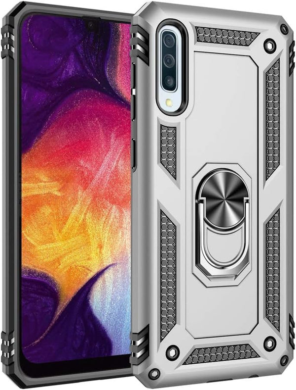 Military Grade Drop Impact Case for Samsung Galaxy A50 - 360 Metal Rotating Ring Kickstand Holder