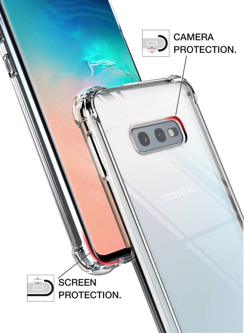 KIOMY Clear Case for Samsung Galaxy S10E - Shockproof Bumper Protective Cover with Airbags Corners