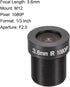 uxcell 3 Pcs CCTV Camera Lens 3.6mm Focal Length 1080P F2.0 1/3 Inch Wide Angle for CCD Camera