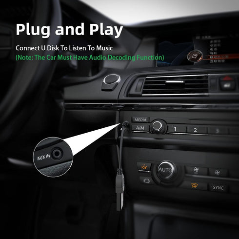 USB to Aux Audio Adapter, 3.5mm Male to USB Female for Car Music with U-Disk, 2 Pack, Requires Audio Decoding