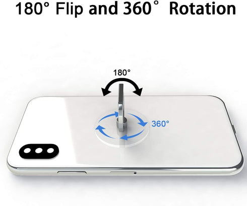 Transparent Phone Ring Holder Grip, 360 Degree Free Rotation, Clear Cell Phone Finger Ring Kick-Stand