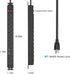 HHSOET 12 Outlet Wall Mount Power Strip - Metal Surge Protector with 3ft Cord (Black)