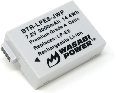 Wasabi Power Battery for Canon LP-E8, EOS 550D, 600D, 700D, Rebel T2i, T3i, T4i, T5i