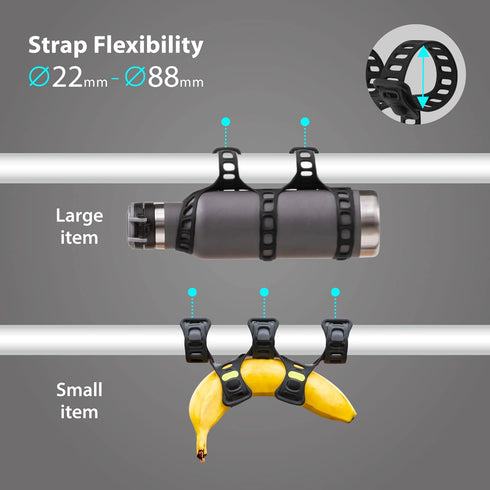 Bone Universal Bike Strap Holder for Waterbottle, Raincoat, Supplies, Music Speaker, Cycling Accessories for 22mm-88mm