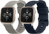 kwmobile Straps Compatible with Garmin Venu Sq 2 Music/Sq 2, 2x Replacement Silicone Watch Bands - Black/Grey