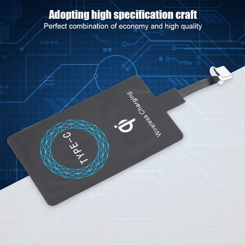 2 PCS Qi Wireless Charger Type-C Charging Receiver for Mobile Phone