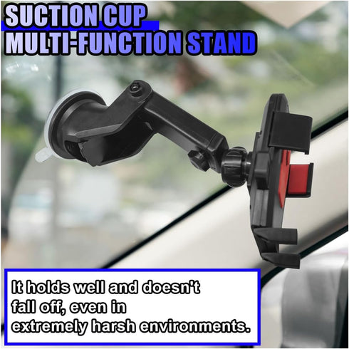 Tuxihapp 360 Car Phone Holder Mount, Rotatable Suction Cup Auto Smartphone Stand with Adjustable Long Arm, Universal