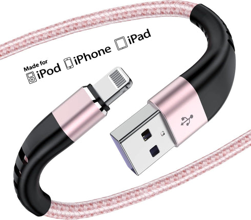 Essri for Phone Charger Cord 10 FT 3Pack, USB to Lightning Cable 10 Feet, Long Charging Cable for iPhone 14/13/12 - Pink