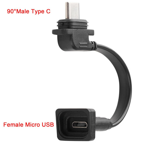 Uogw 2 Pack Extension Cable Compatible with Blink Outdoor 4(4th Gen),5inch Weatherproof Outdoor L-Shaped Flat Power Extension Cord,Female Mirco USB to Male Type C Extender Cord for Blink 4(4th Gen)