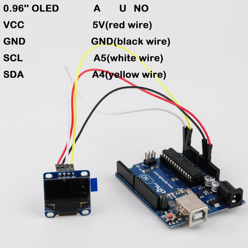 0.96" inch 128x64 1306 3.3V-5V 2560 ESP8266 ESP32 (Pack 3) OLED Display Screen Module of S S - D - Yellow+Blue