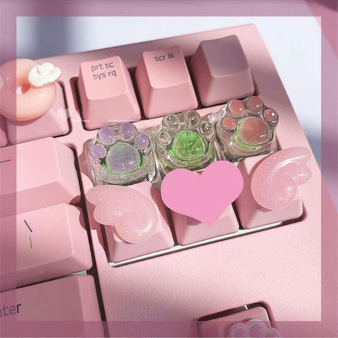 Handmade Cute Keycaps,Compatible with Cherry MX Switches Mechanical Keyboard Pink PBT Keycap,Computer Gaming Keyboards Key Caps,Artisan ESC OEM Profile R4 Key Cap (Pink S)