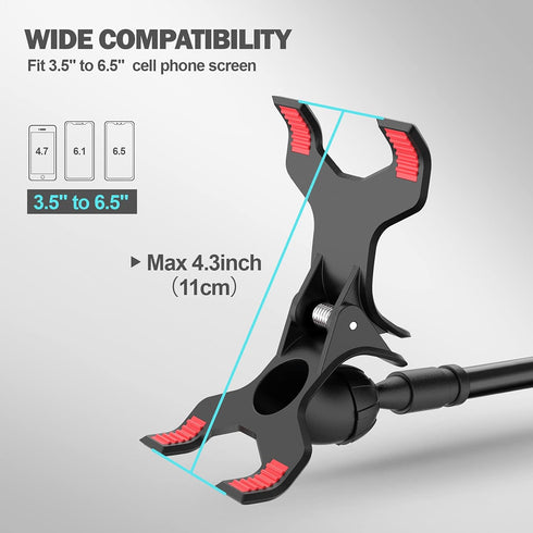 Gooseneck Phone Holder for Bed, Flexible Lazy Arm Mount 360 Adjustable Mobile Phone Clamp Bracket Stand for iPhone 12