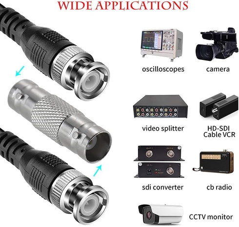 30 Pack BNC Female to BNC Female CCTV Security Camera Adapter Coupler Straight Connector for Extender