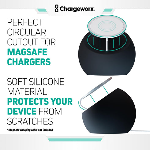 Charging Stand Compatible with MagSafe, Premium Silicone for iPhone 12/13/14/15, Discreet Cable Design