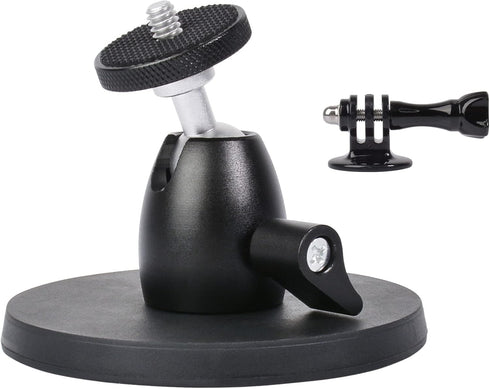 Magnetic Camera Mount Base with Mini Ball Head & GoPro Adapter for Action Cameras, DSLRs, and More