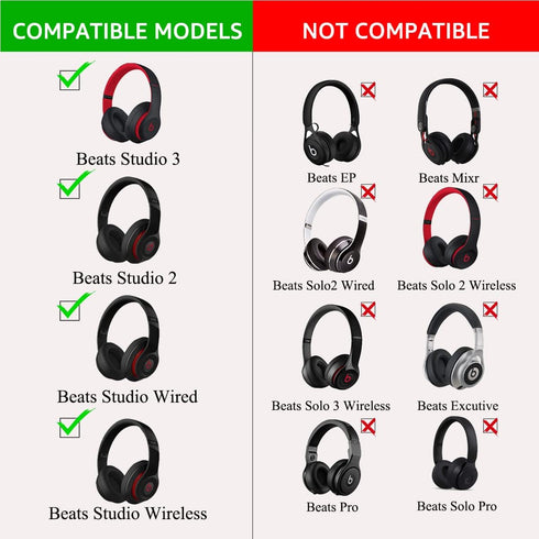 Krone Kalpasmos Cooling-Gel Earpad Replacement for Beats Studio 2 & 3, Premium Memory Foam Ear Cushions