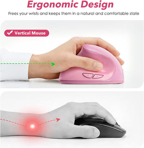 Generic Rechargeable,2.4G Left Handed Ergonomic Mouse Jiggler,Vertical Wireless & USB Carpal Tunnel Lefty Mice