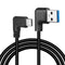 GELRHONR Right Left Angle USB Type C Cable, 90 Degree 18W Fast Charging USB A to USB C Cable (Black-Right-1M)