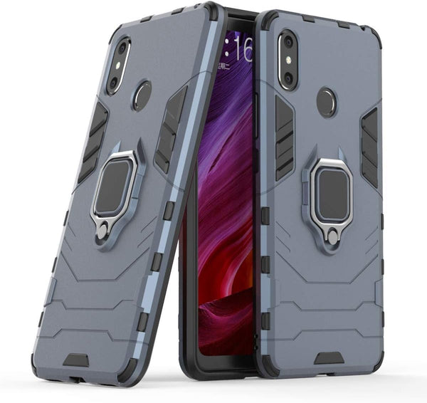 LuluMain Compatible with Xiaomi Mi Max 3 Case, Shockproof Hard Bumper Shell, Navy Blue