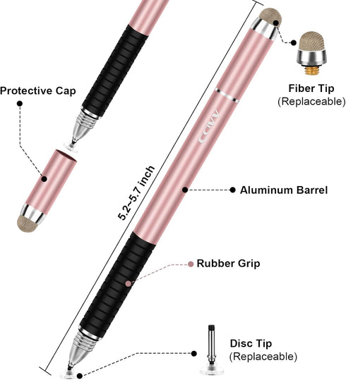 Stylus Pen 2 in 1 Fine Point & Mesh Tip for Touch Screen - Compatible for Tablet and Cellphone, 1Pc Blue