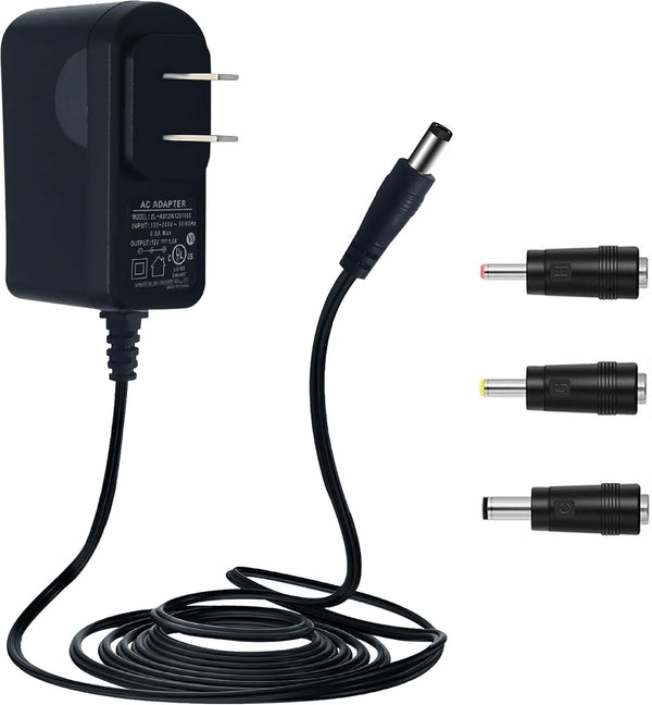 12V 1A/1000mA 10ft Long Power Supply Adapter, 12W AC to DC Adapter Cord for LED Strip Lights, Router, CCTV
