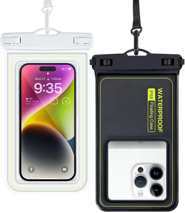 IP68 Waterproof Phone Case for iPhone 14/13/12/11 Pro Max & Samsung Galaxy - 2 Pack Floating Beach Essentials.