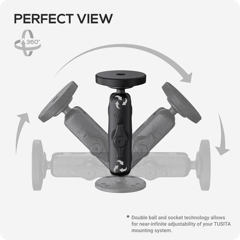TUSITA 1" Ball Magnetic Car Phone Holder with Double Socket Arm Compatible with iPhone Magsafe, for Ram Mount B Size