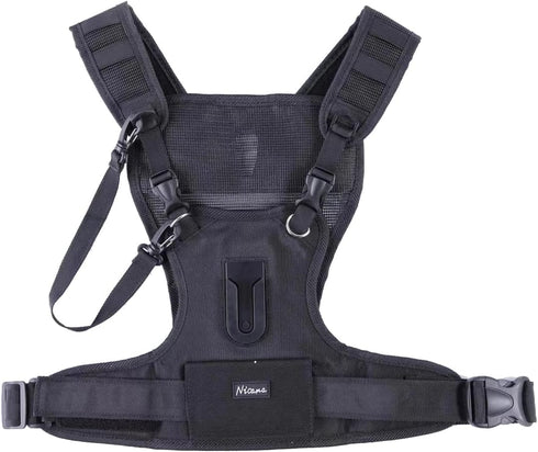 Nicama Dual Shoulder Camera Harness - Carrier Chest Vest for 2 Cameras with Safety Straps