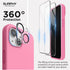 SURPHY iPhone 14 Case (6.1", 2022) - Pink Liquid Silicone, MagSafe Compatible, with 2 Screen Protectors & Camera Cover.