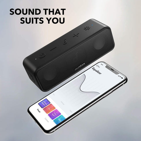 Soundcore Anker 3 Portable Bluetooth Speaker, Wireless, IPX7 Waterproof, 24H Playtime, Custom EQ App for Home Outdoor