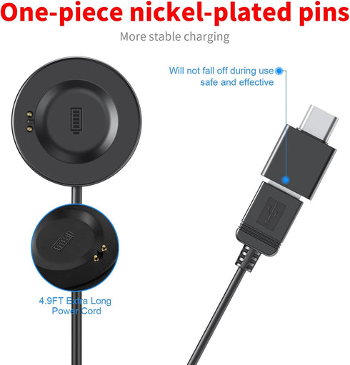 USB Charger Cable for iTouch Wearables Air 3 Smartwatch & iTouch Sport 3 Smartwatch, Replacement Charging Base Compatible with iTouch Air 3 Smartwatch, iTouch Sport 3 Smartwatch (Black)