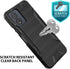 TJS Boost Celero5G SC 2024 Case, Hybrid Shockproof Metallic Brush Finish with Tempered Glass Screen Protector, Black