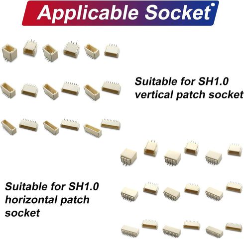 Jst SH1.0mm Connector Kit - Premium Pre-Crimped Cables for SPRacing F3 Omnibus F4 Pro F7 Racing Drone Wire Kit, 140pcs