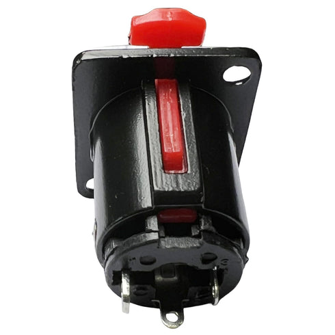 CESS Black 1/4" Jacks TS and TRS Panel Mount Jack Locking Style D Series Size, 4 Pack