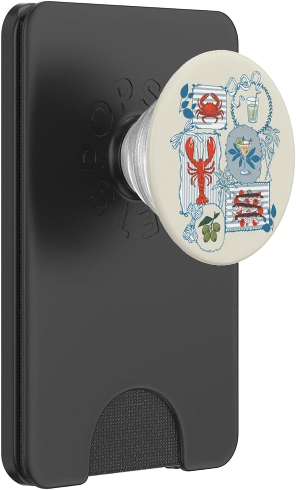 Girly European Summer Preppy Aesthetic Collage Aesthetic Italian Summer Coastal Chic Lobster Crab Sardines PopSockets PopWallet for MagSafe