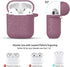 Leopard Engraved Skin Cover for AirPods Case & 2nd Generation, Soft Silicone Full Protection, Smoke Violet