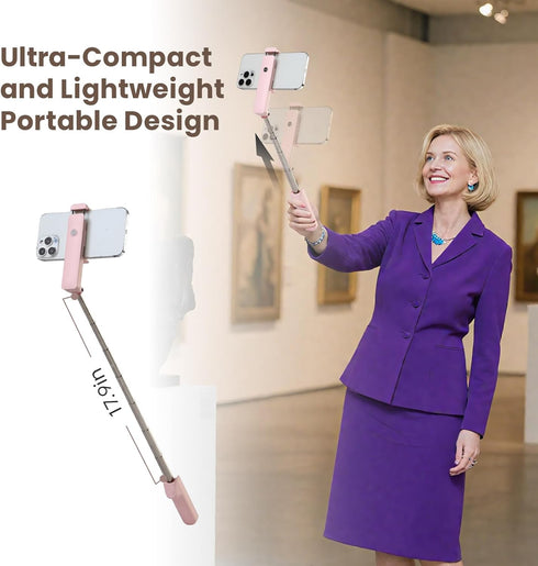 MQOUNY Phone Tripod, Portable Selfie Stick with Remote,Pocket Size Selfie Stick for iphoneMini Travel Compact Phones