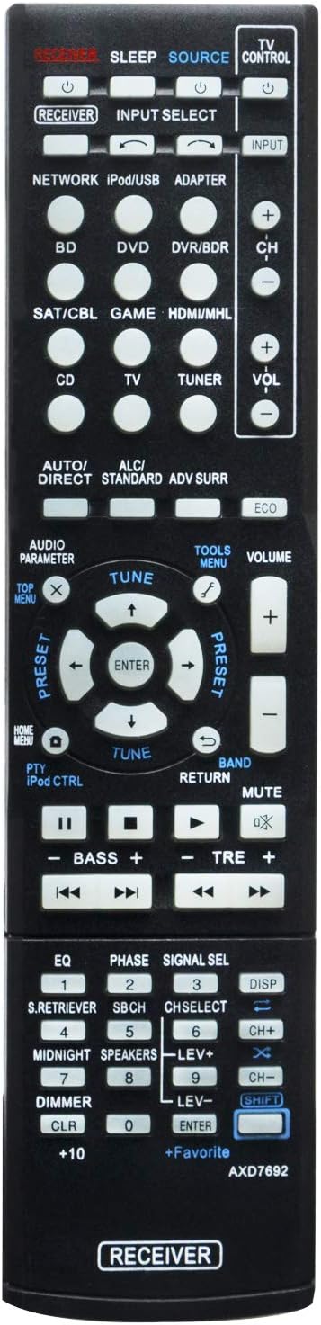 New AXD7692 Replacement Remote Control for Pioneer AV Receiver VSX-43, VSX-823, VSX-528, VSX-828, VSX-1023