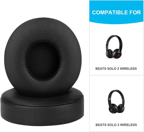 ELZO Premium Leatherette Replacement Ear Pads for Beats Solo 2 & Solo 3 Wireless Bluetooth Headphones